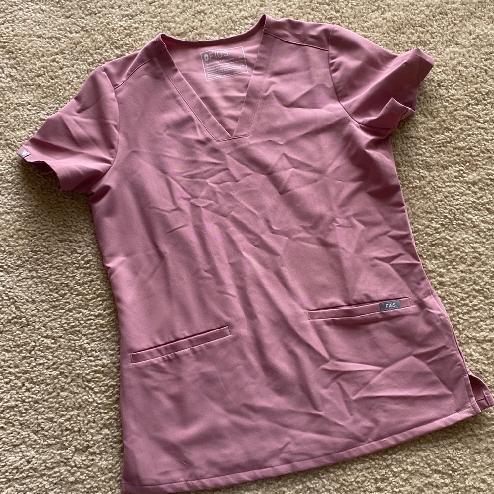 Figs Casma Scrub Top- Mineral Mauve